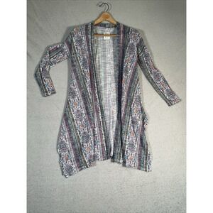 Haute Project Los Angeles Womens Small Open Front Geometric Tribal Cardigan Boho